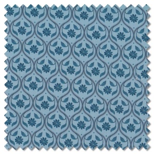 Brensham - floral trellis on French grey (per 1/4 metre)