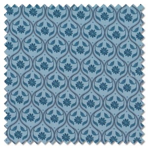 Brensham - floral trellis on French grey (per 1/4 metre)