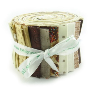 Brown and cream prints strip roll