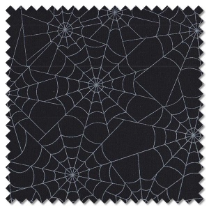 Bad To The Bone - spiderwebs black sparkle (per 1/4 metre)