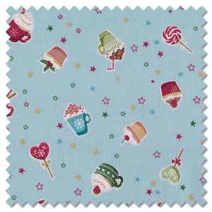 Cosy Home Christmas - sweet treats light blue (per 1/4 metre)