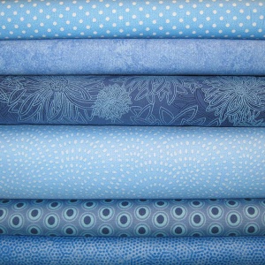 Blue colour coordinates 6 fat quarter pack