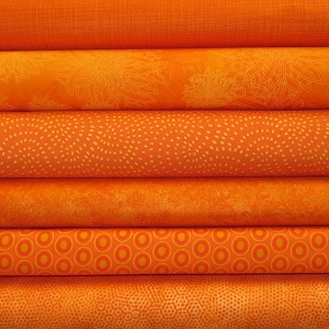Orange colour coordinates 6 fat quarter pack