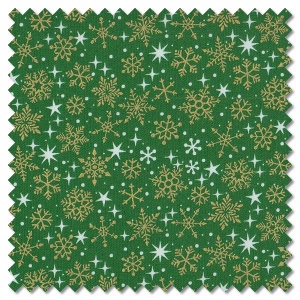Christmas Essentials - snowflake green (per 1/4 metre)