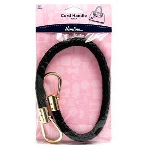 Hemline cord bag handle - black
