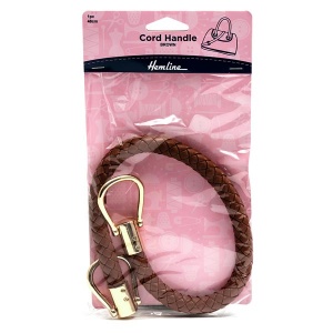 Hemline cord bag handle - brown