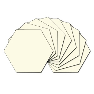 Hexagon fabric charm packs - plain cream