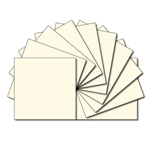 Square fabric charm packs - plain cream