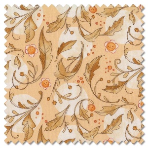 Forest Frolic - swirly leaves butterscotch (per 1/4 metre)