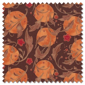 Forest Frolic - swirly leaves chocolate (per 1/4 metre)