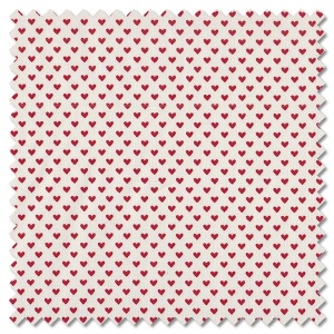Flirt - tiny heart cream and red (per 1/4 metre)