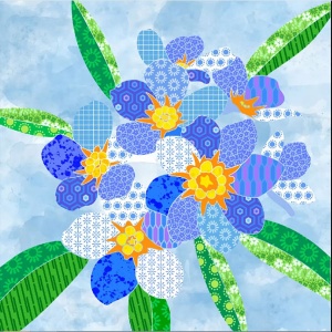 Lewis & Irene Flower Collection Forget-me-nots natural panel