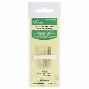 Clover gold eye applique needles