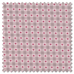 Grandma's Quilts - heart gingham natural (per 1/4 metre)