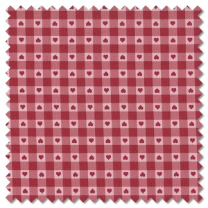 Grandma's Quilts - heart gingham red (per 1/4 metre)