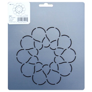 HH21 Circular petals block quilting stencil 5 inch