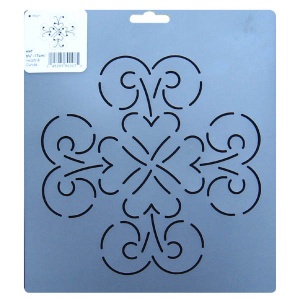HH7 Hearts and curves block quilting stencil 6.75 inch