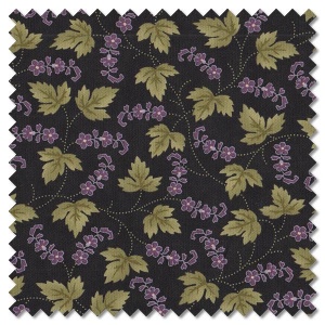 Iris & Ivy - ivy covered ebony (per 1/4 metre)