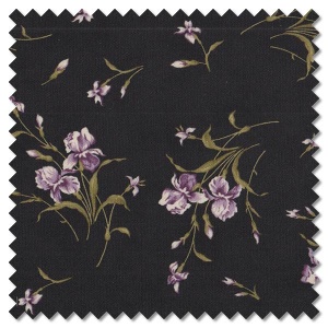 Iris & Ivy - small iris ebony (per 1/4 metre)