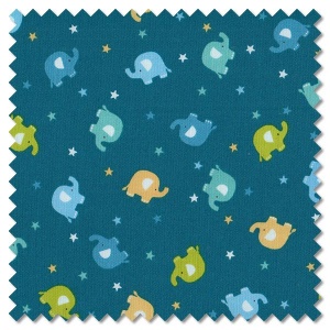 In The Jungle - ellie scatter blue (per 1/4 metre)