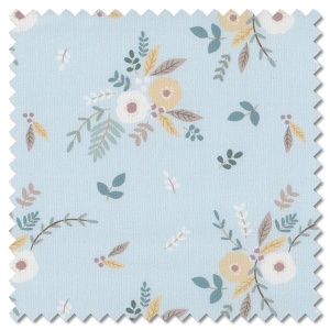 Little Ducklings - floral bouquet blue (per 1/4 metre)