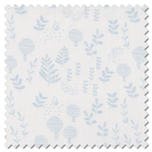 Little Ducklings - meadow view blue on white (per 1/4 metre)