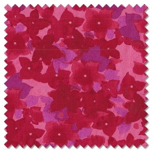 Painted Patchwork - violets dark coral (per 1/4 metre)
