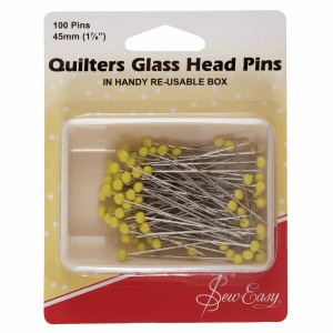 Glass head quilting pins