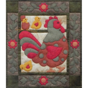 Spotty Rooster wallhanging quilt kit (13inch x 15inch)