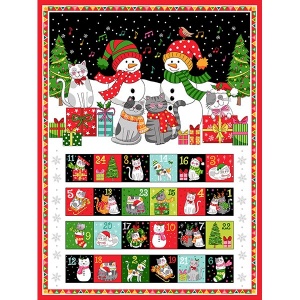 Makower Santa Paws Advent calendar quilt panel