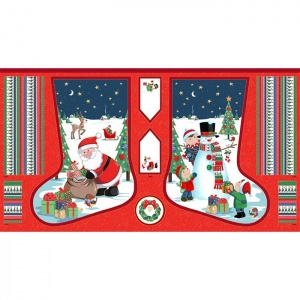 Makower Santa's large stocking quilt panel