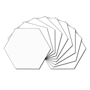 Hexagon fabric charm packs - plain white