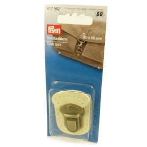 Prym  antique brass/cream leather tuck lock bag fastening