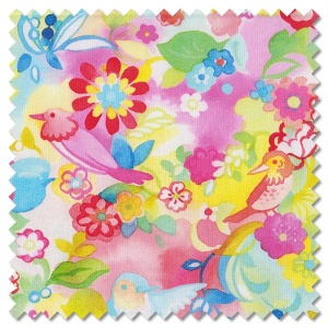 Whimsy Wonderland - birdie paradise rainbow (per 1/4 metre)
