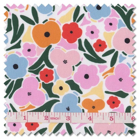 Weekend Away - flowers multi (per 1/4 metre)