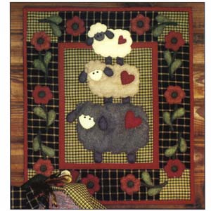 Wooly Sheep wallhanging quilt kit (13inch x 15inch)