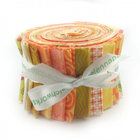 Yellow and orange prints strip roll