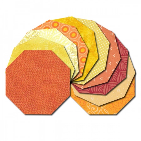 Octagon fabric charm packs - yellow and orange prints