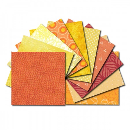 Square fabric charm packs - yellow and orange prints