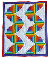 Rainbow log cabin cot quilt pattern